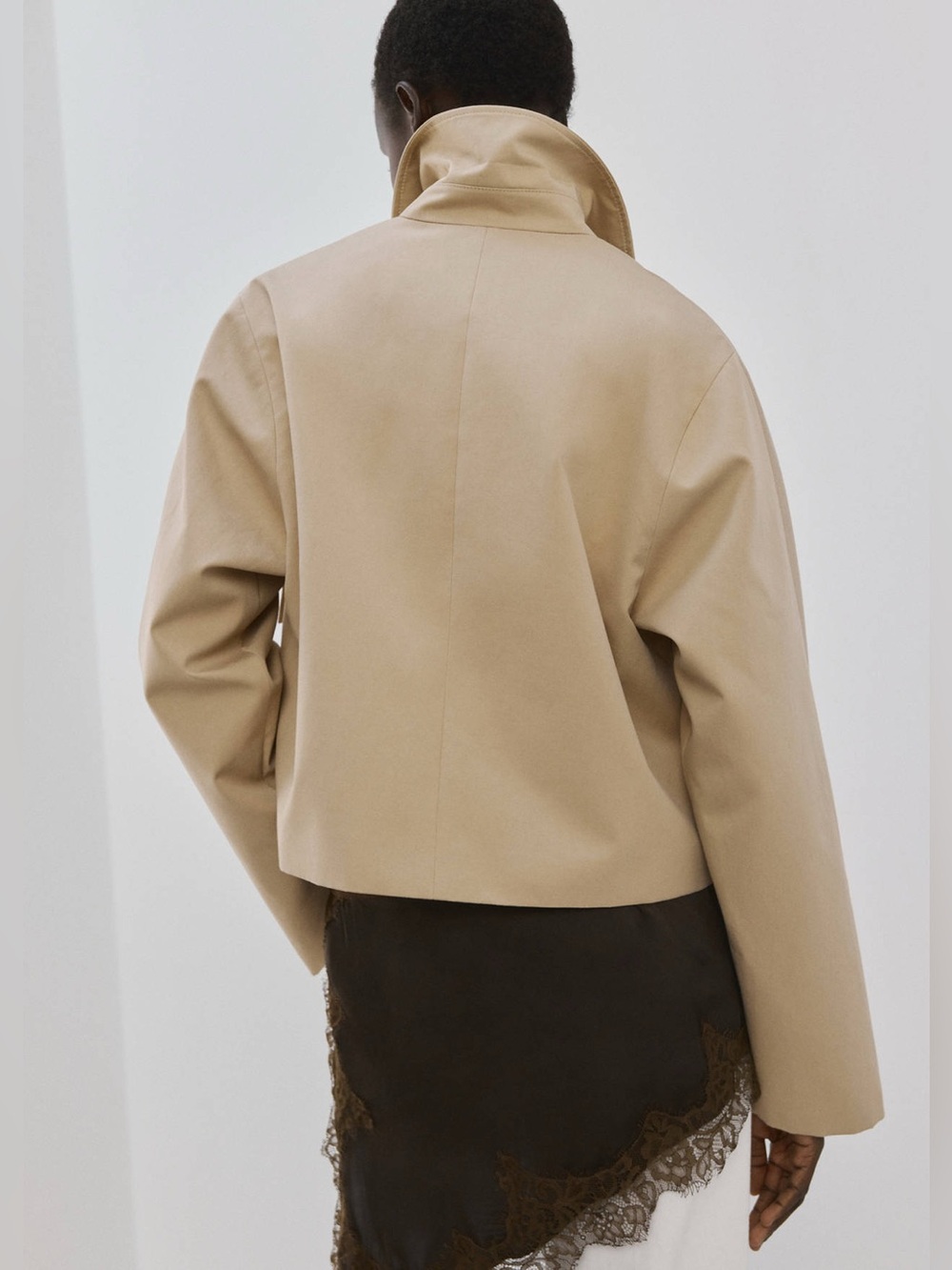 Mango Beige Cropped Button Jacket - Picture 5 of 9